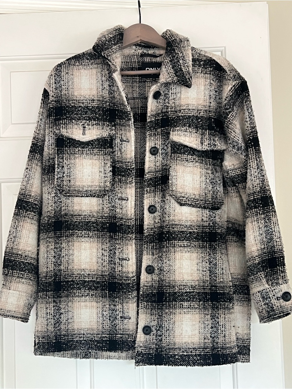 Plaid wool coat